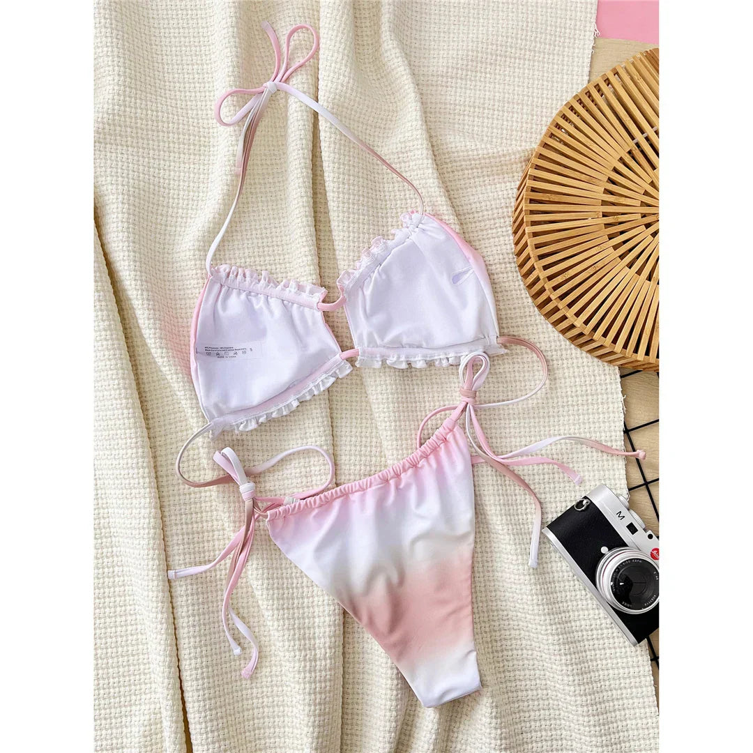 Σετ Μπικίνι Με Βολάν Και Ντεγκραντέ