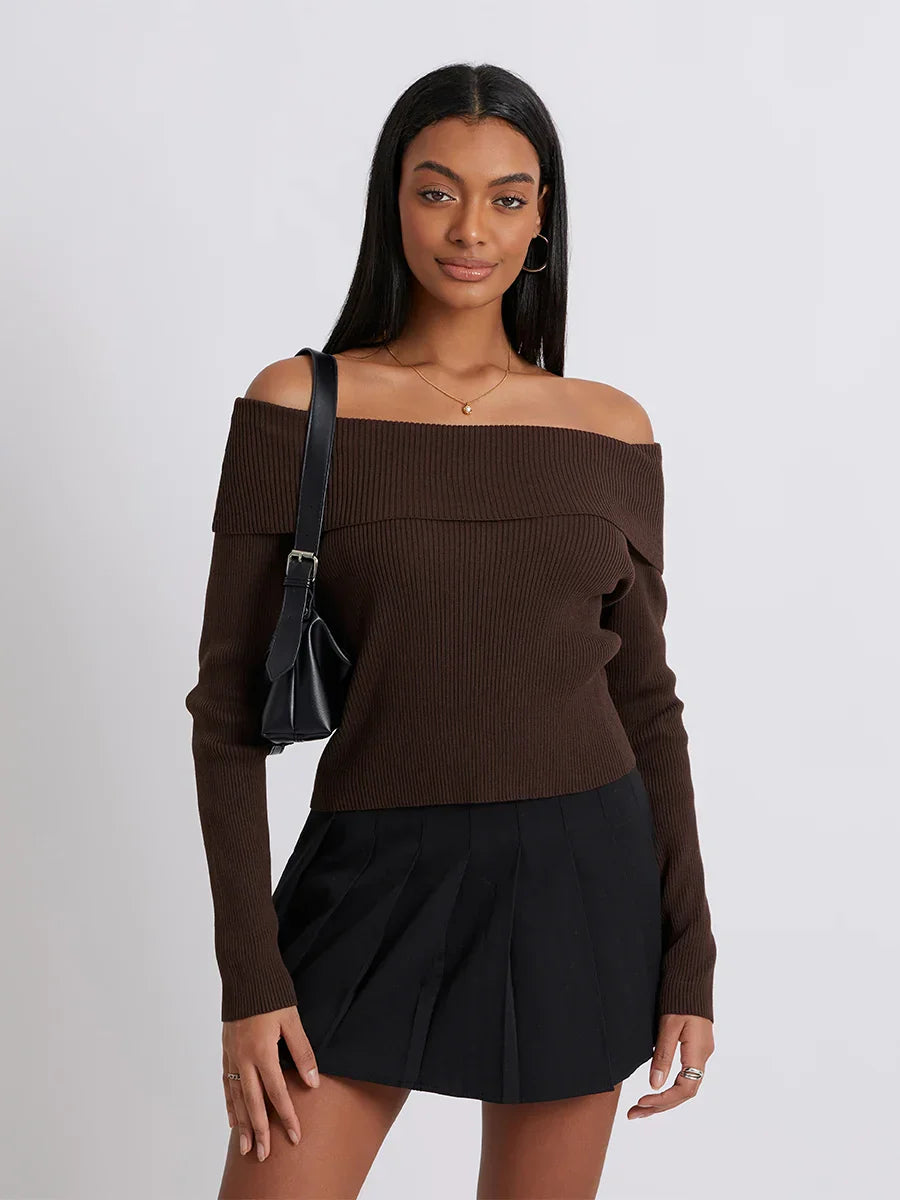 Πλεκτό Με Διπλή Στρώση Και Λαιμόκοψη