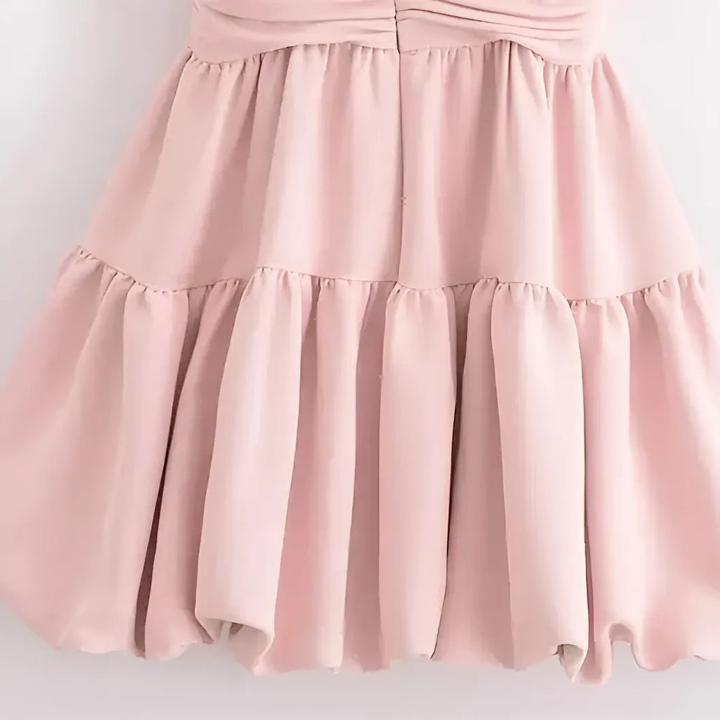 Μίνι Φόρεμα Με Φανταχτερή Λεπτομέρεια Από Ντραπέ