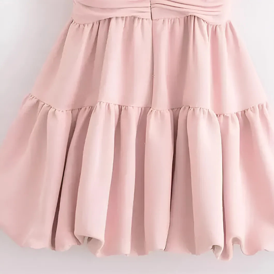 Μίνι Φόρεμα Με Φανταχτερή Λεπτομέρεια Από Ντραπέ