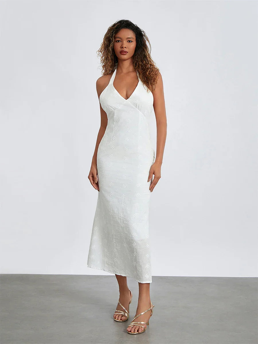 Φόρεμα Με V Λαιμόκοψη Και Σχέδιο Από Ύφασμα