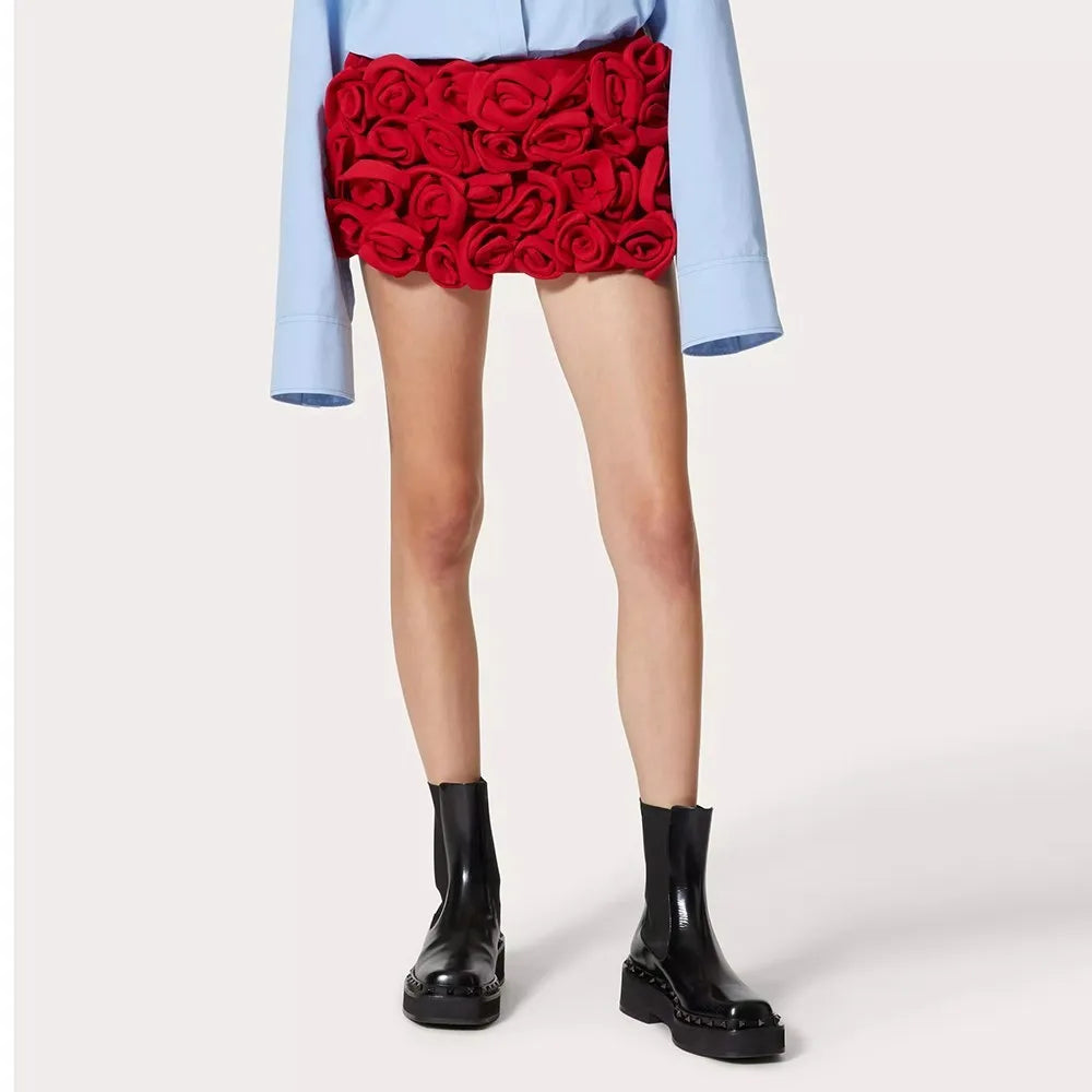 Μίνι Κοντή Φούστα Με Σχέδιο Patchwork Και Λουλούδια