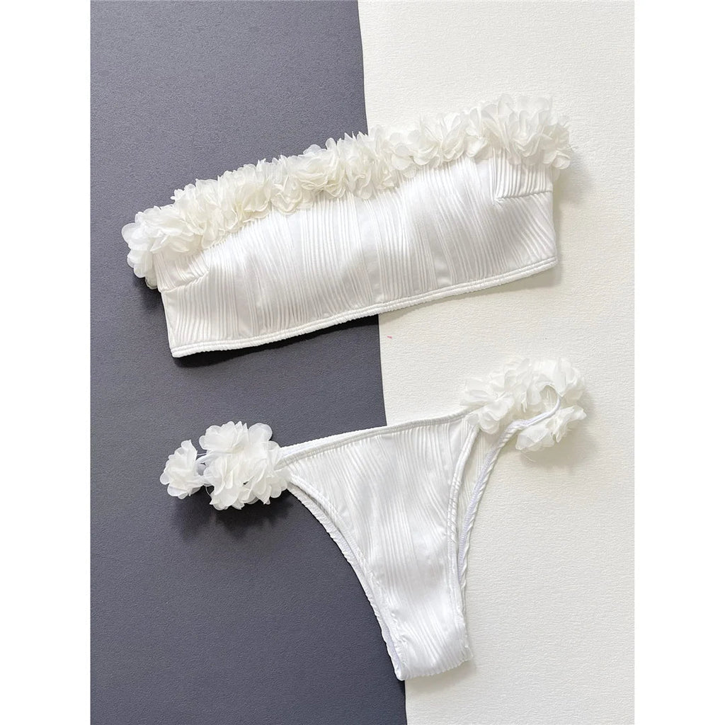 Σετ Μπικίνι Με Βολάν Και Τσαλακώματα Bandeau