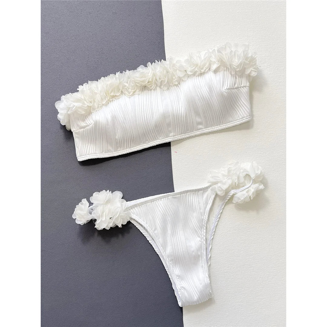 Σετ Μπικίνι Με Βολάν Και Τσαλακώματα Bandeau