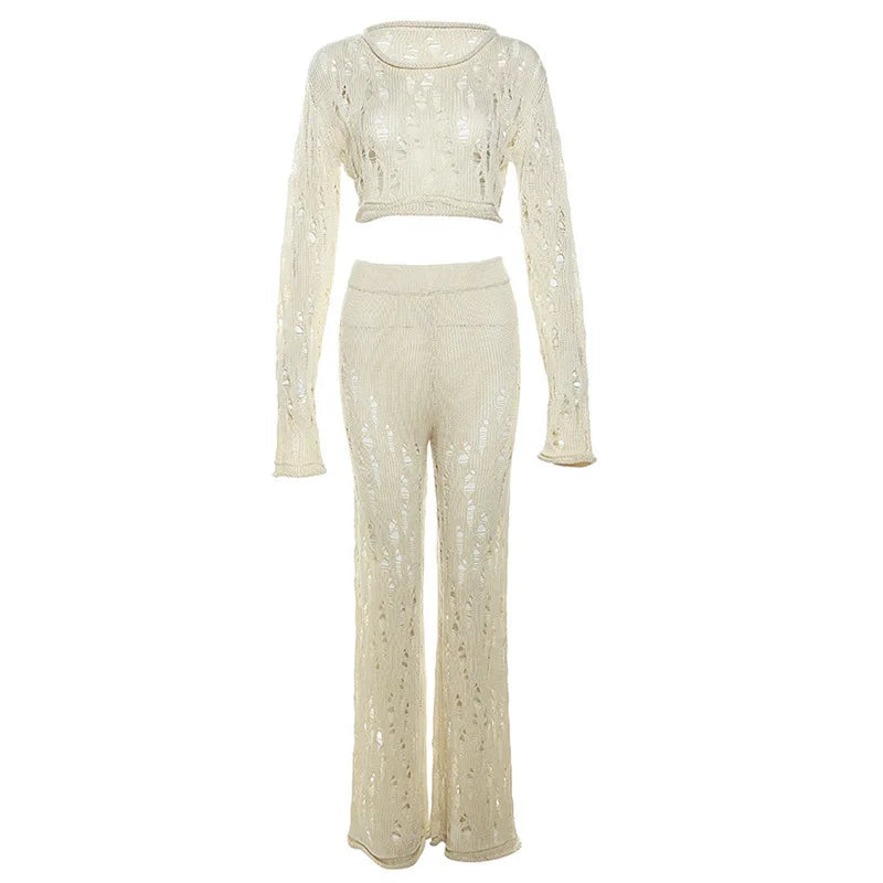 Σετ Δύο Τεμαχίων Παντελόνι Και Μπλούζα Με Ξεφτισμένες Λεπτομέρειες