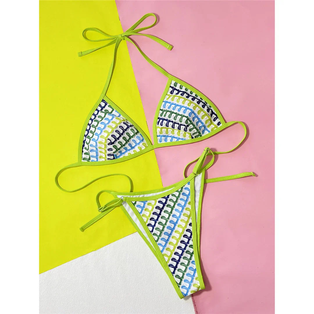 Σετ Μπικίνι Με Στάμπα Και Τιράντες