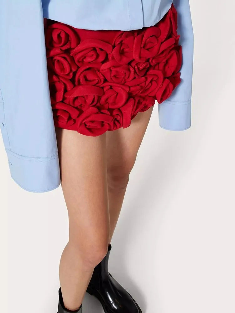 Μίνι Κοντή Φούστα Με Σχέδιο Patchwork Και Λουλούδια