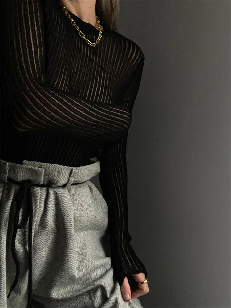 Μακρυμάνικη Διαφανής Μπλούζα