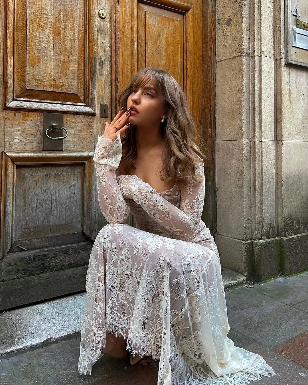 Φόρεμα Μάξι Με Vintage Δαντέλα