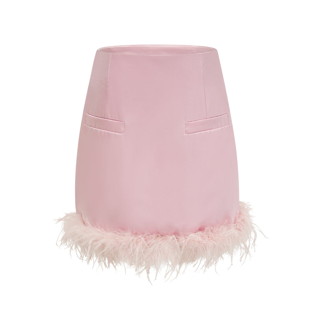 Σετ Ασορτί Τοπ Και Φούστα Flavia Από Σατέν Φτερό