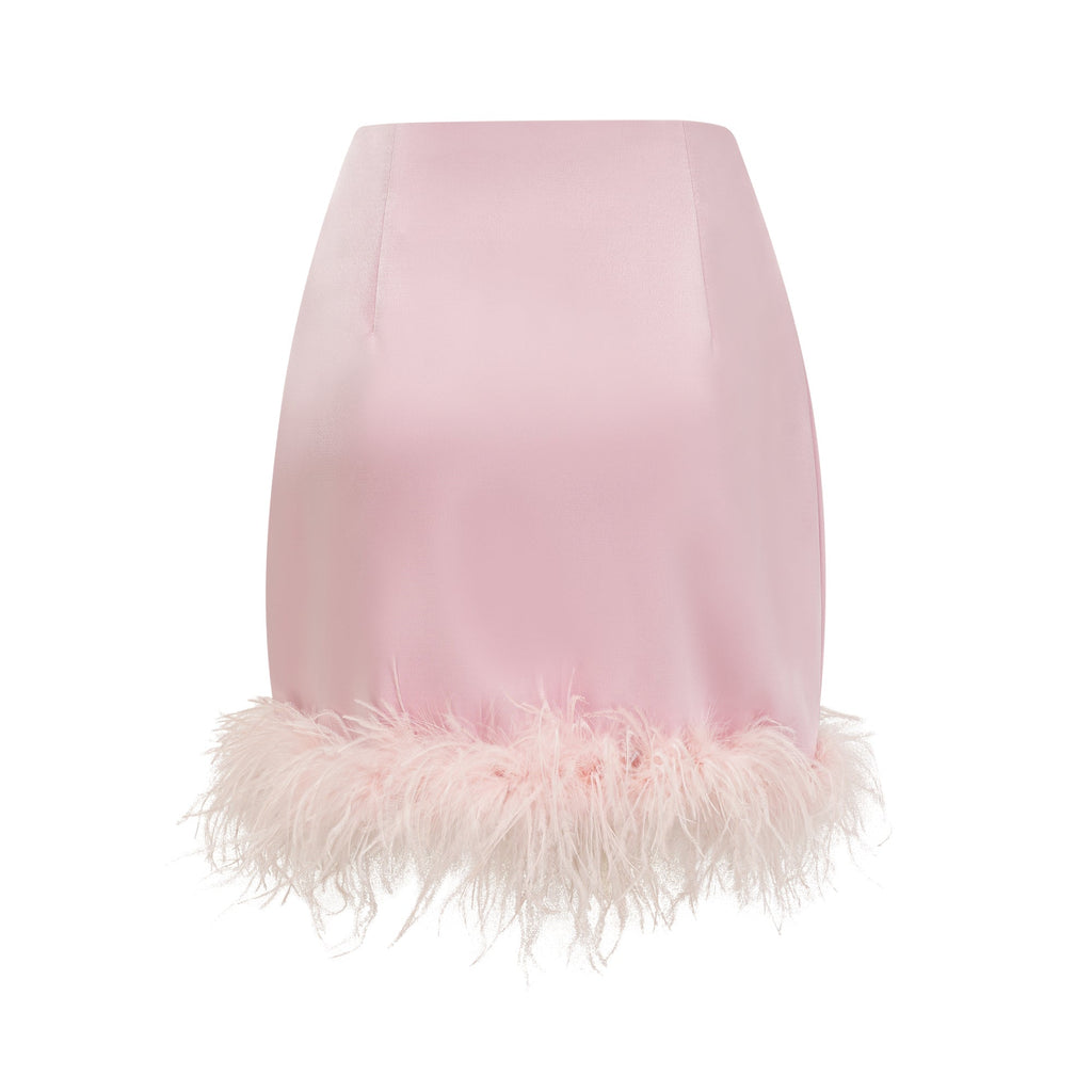 Σετ Ασορτί Τοπ Και Φούστα Flavia Από Σατέν Φτερό