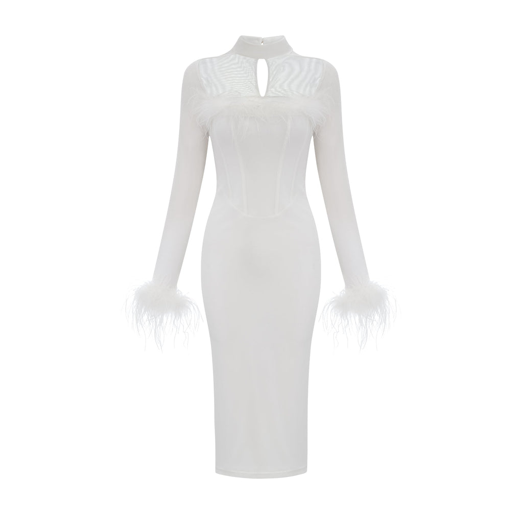 Εφαρμοσμένο Φόρεμα Désirée Με Φτερά