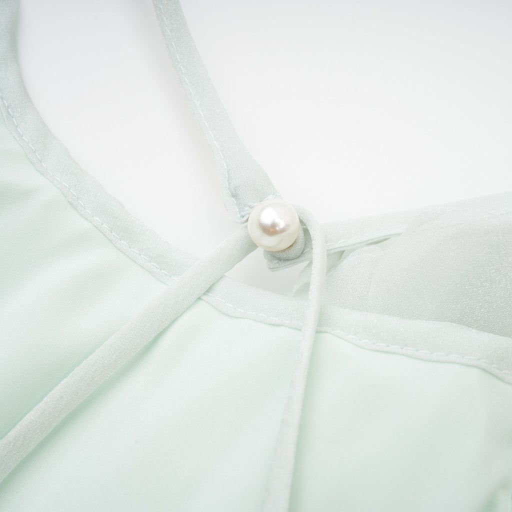 Σετ Ασορτί Πλισέ Τοπ Και Φούστα Fabrizia Με Ψεύτικα Λουλούδια