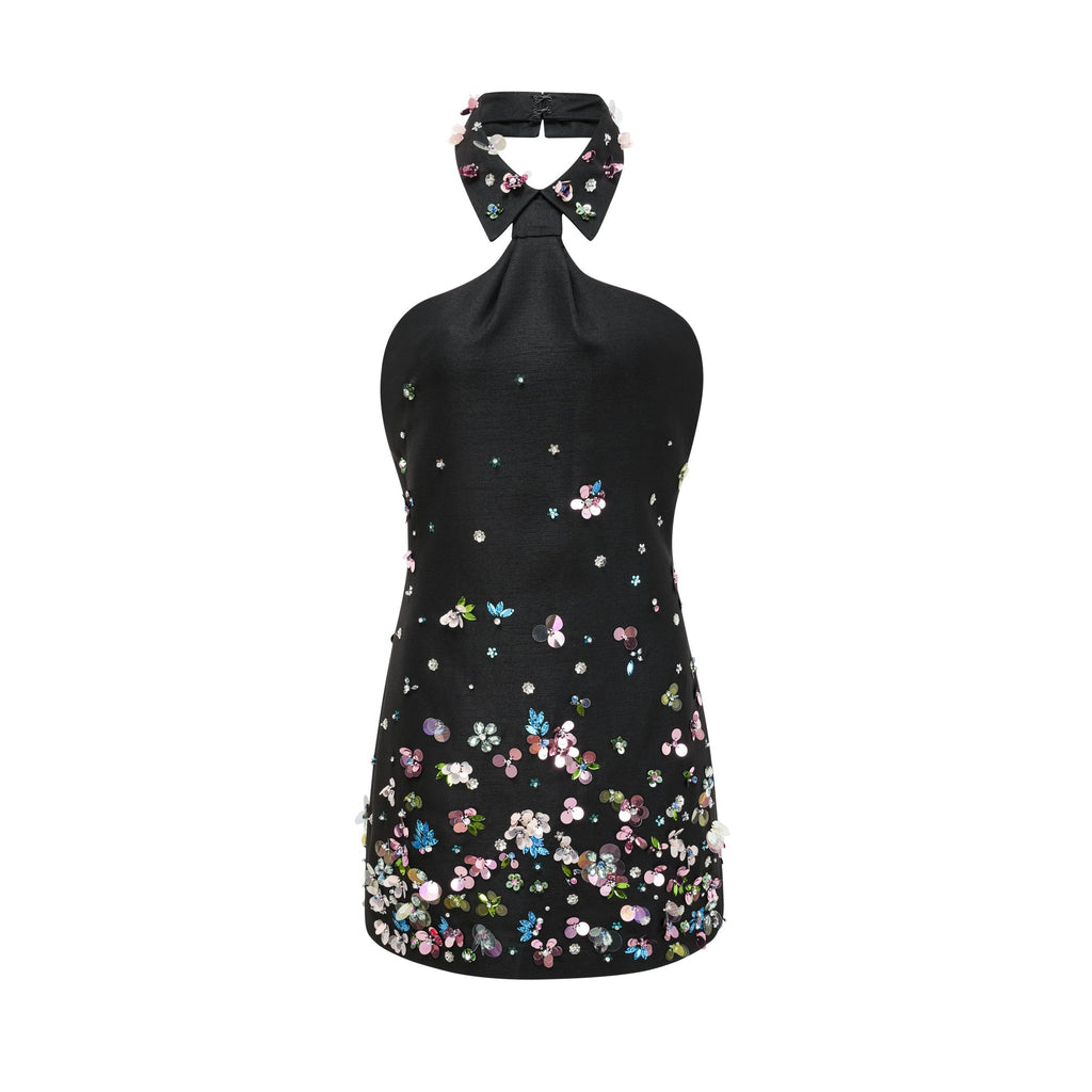 Μίνι Φόρεμα Με Κέντημα Roseline Και Λαιμόκοψη Halter