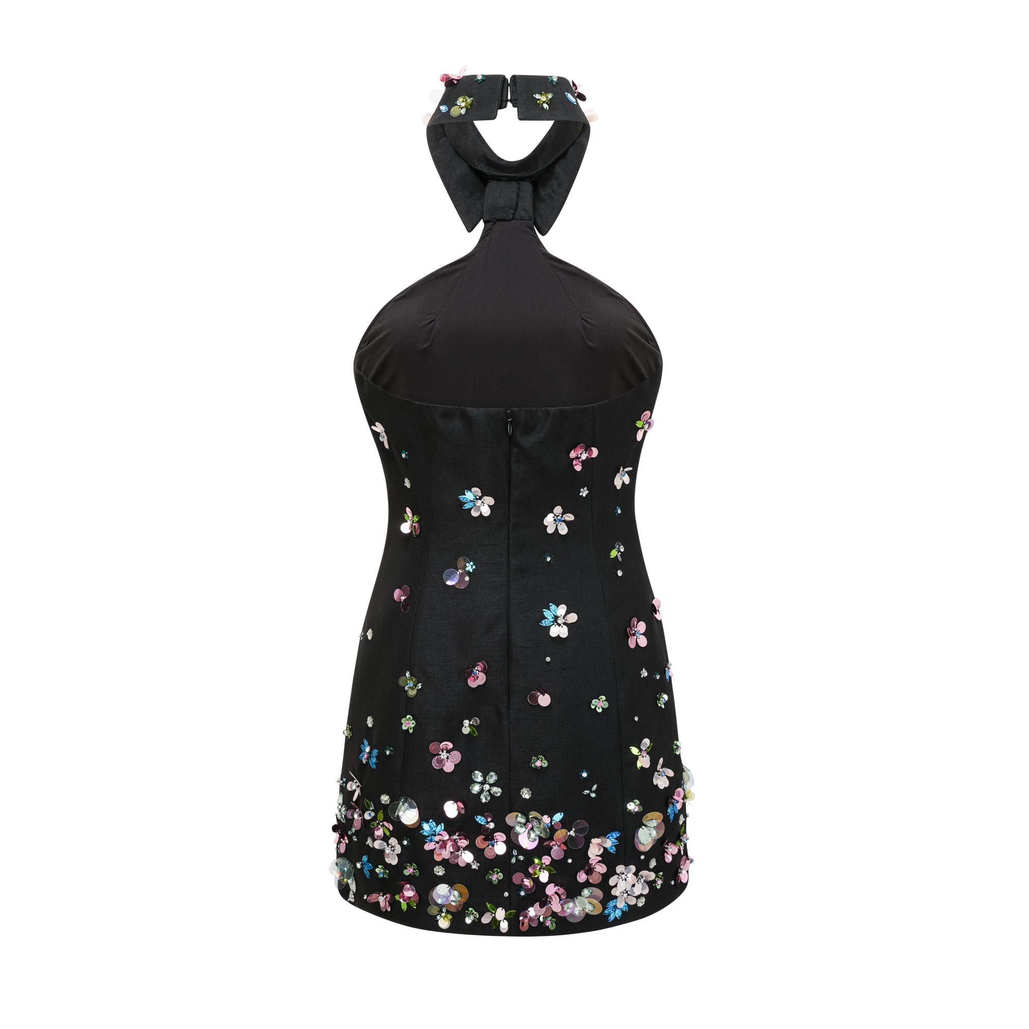 Μίνι Φόρεμα Με Κέντημα Roseline Και Λαιμόκοψη Halter