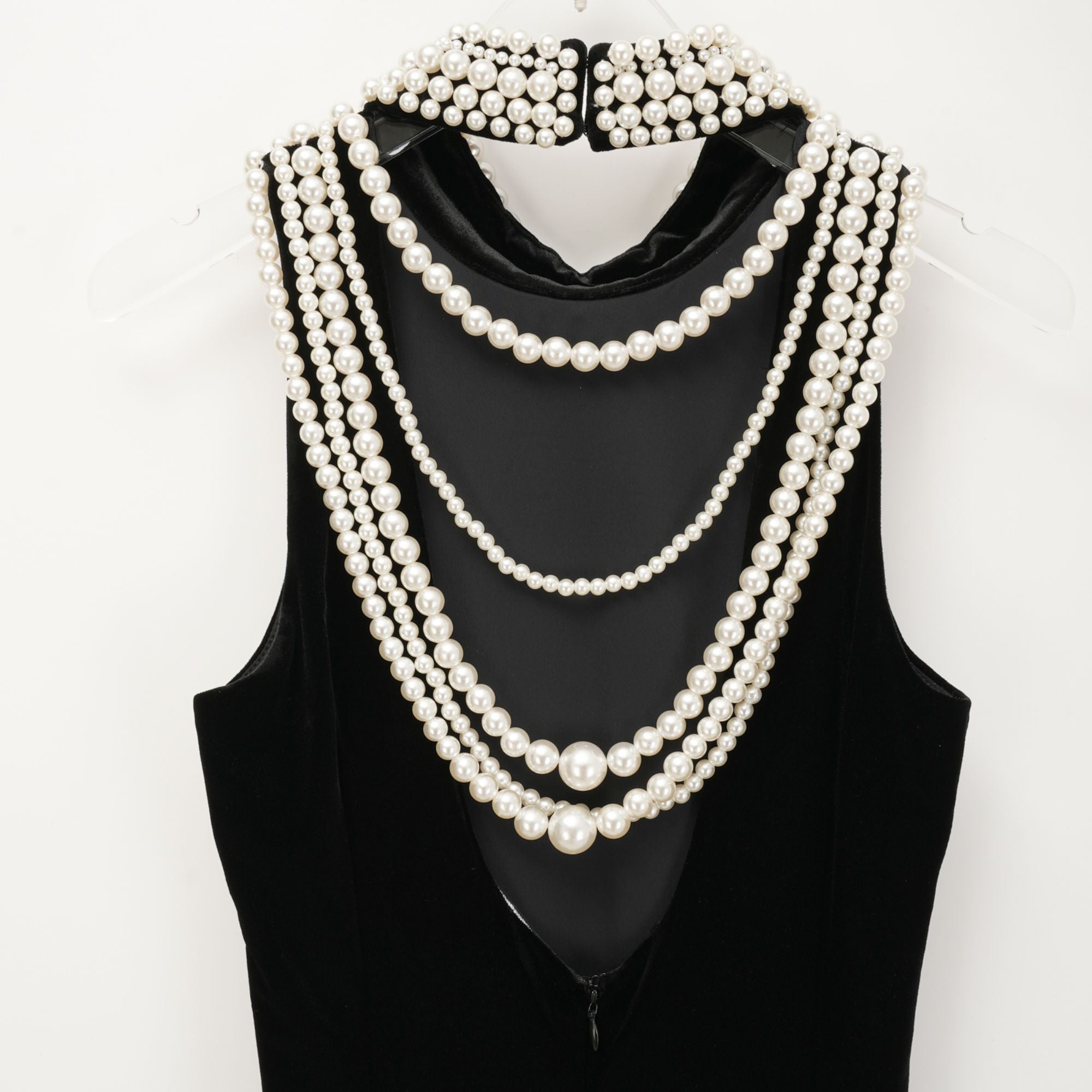 Φόρεμα Από Βελούδο Lucena Με Ψεύτικες Πέρλες Και Κέντημα