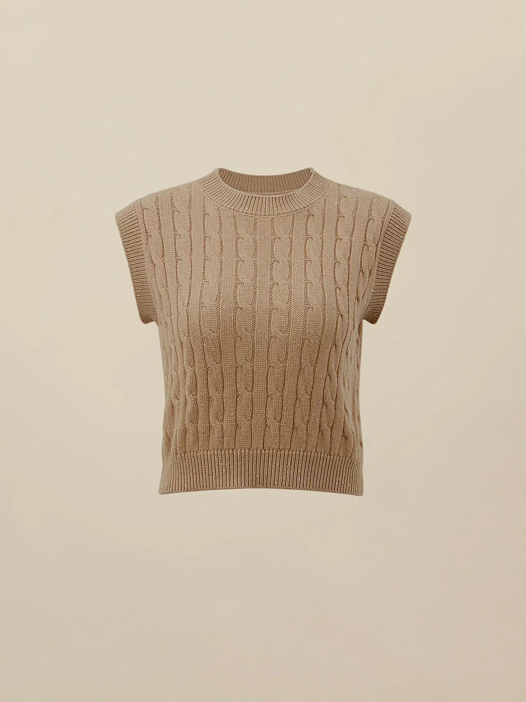 Γυναικείο Μάλλινο Αμάνικο Πλεκτό Γιλέκο Με Πούλιες