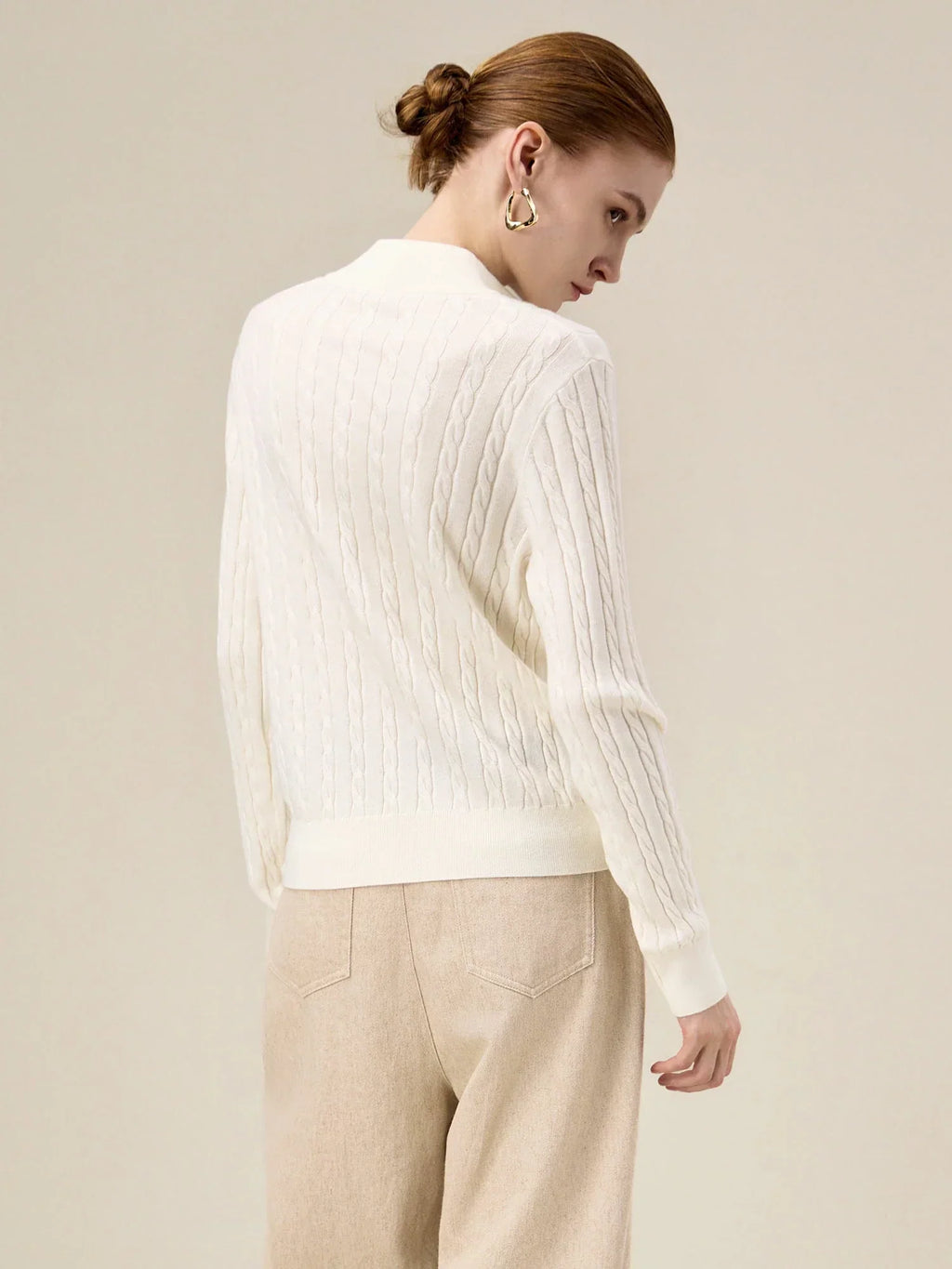 Πουλόβερ Με Φερμουάρ Και Μισό Ζιβάγκο Από Μαλλί