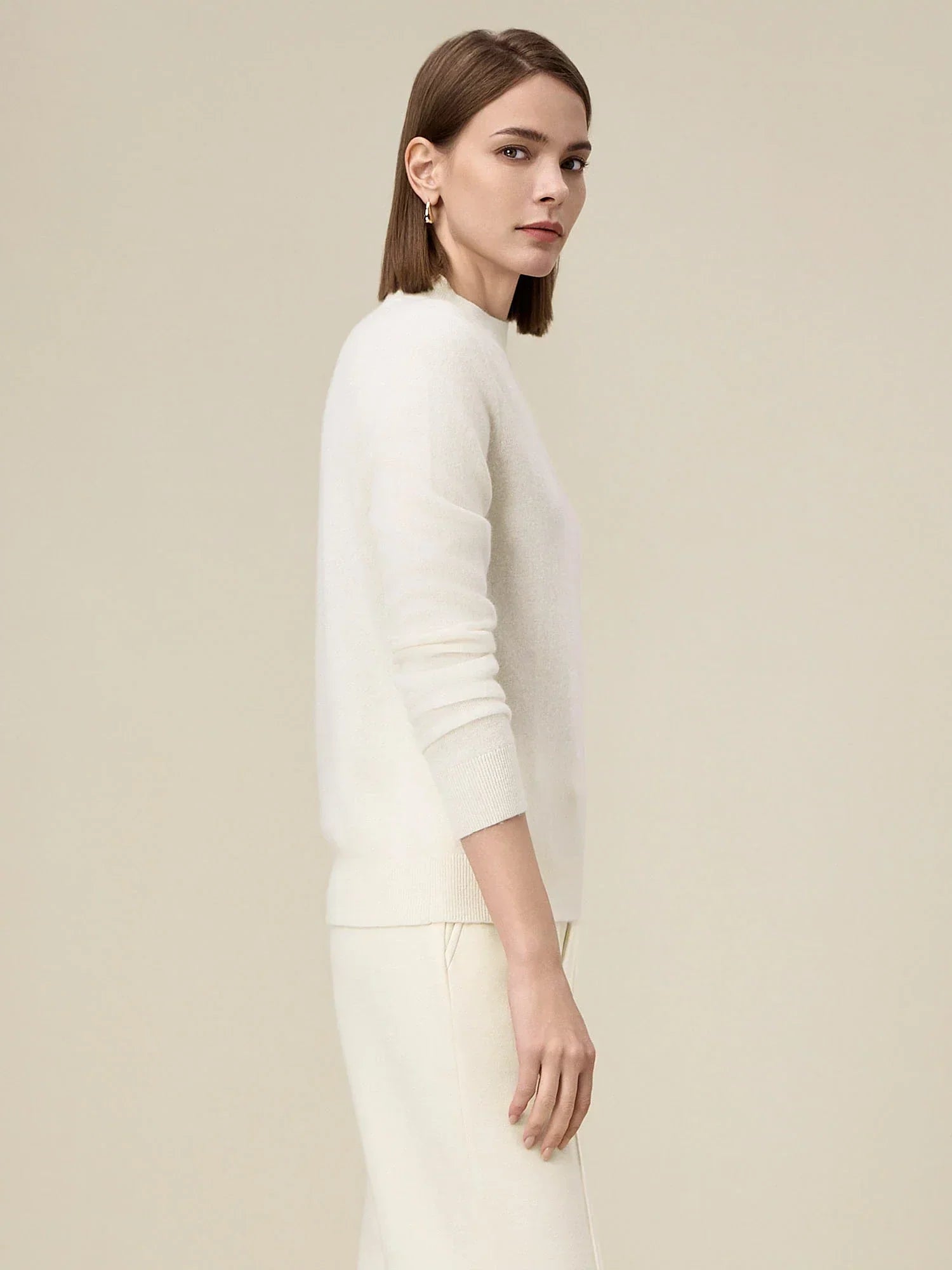 Γυναικείο Πλεκτό Πουλόβερ Με Μακριά Μανίκια Από 90% Μαλλί