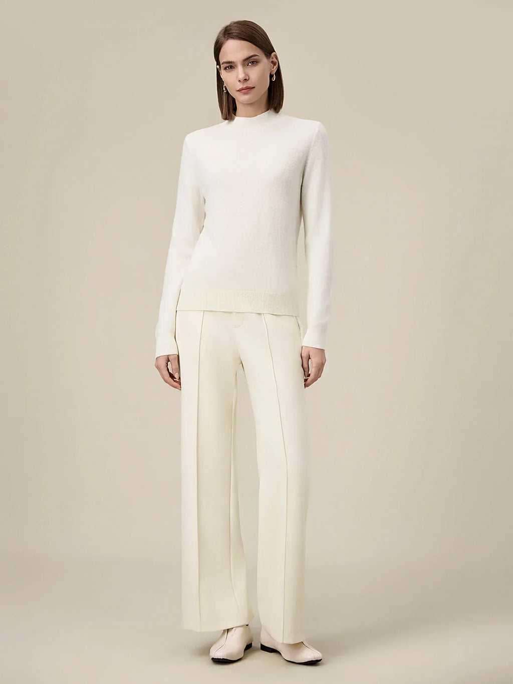 Γυναικείο Πλεκτό Πουλόβερ Με Μακριά Μανίκια Από 90% Μαλλί