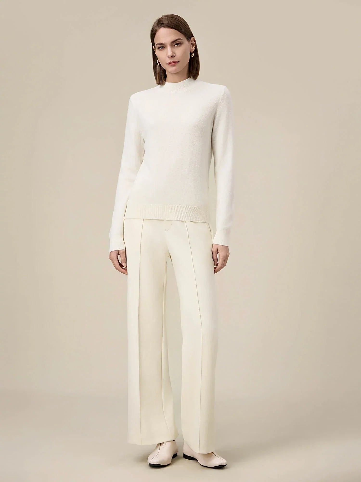 Γυναικείο Πλεκτό Πουλόβερ Με Μακριά Μανίκια Από 90% Μαλλί