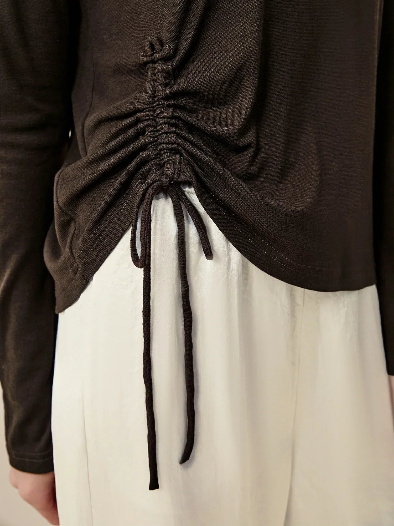 Μπλούζα Με Κορδόνια Από Lyocell Και Μαλλί