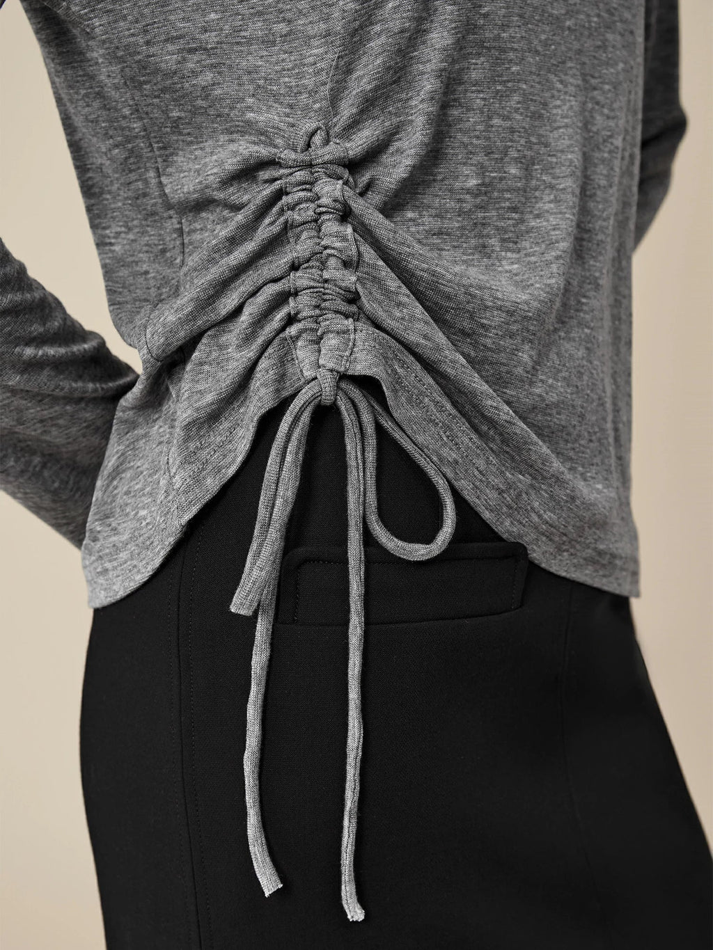 Μπλούζα Με Κορδόνια Από Lyocell Και Μαλλί