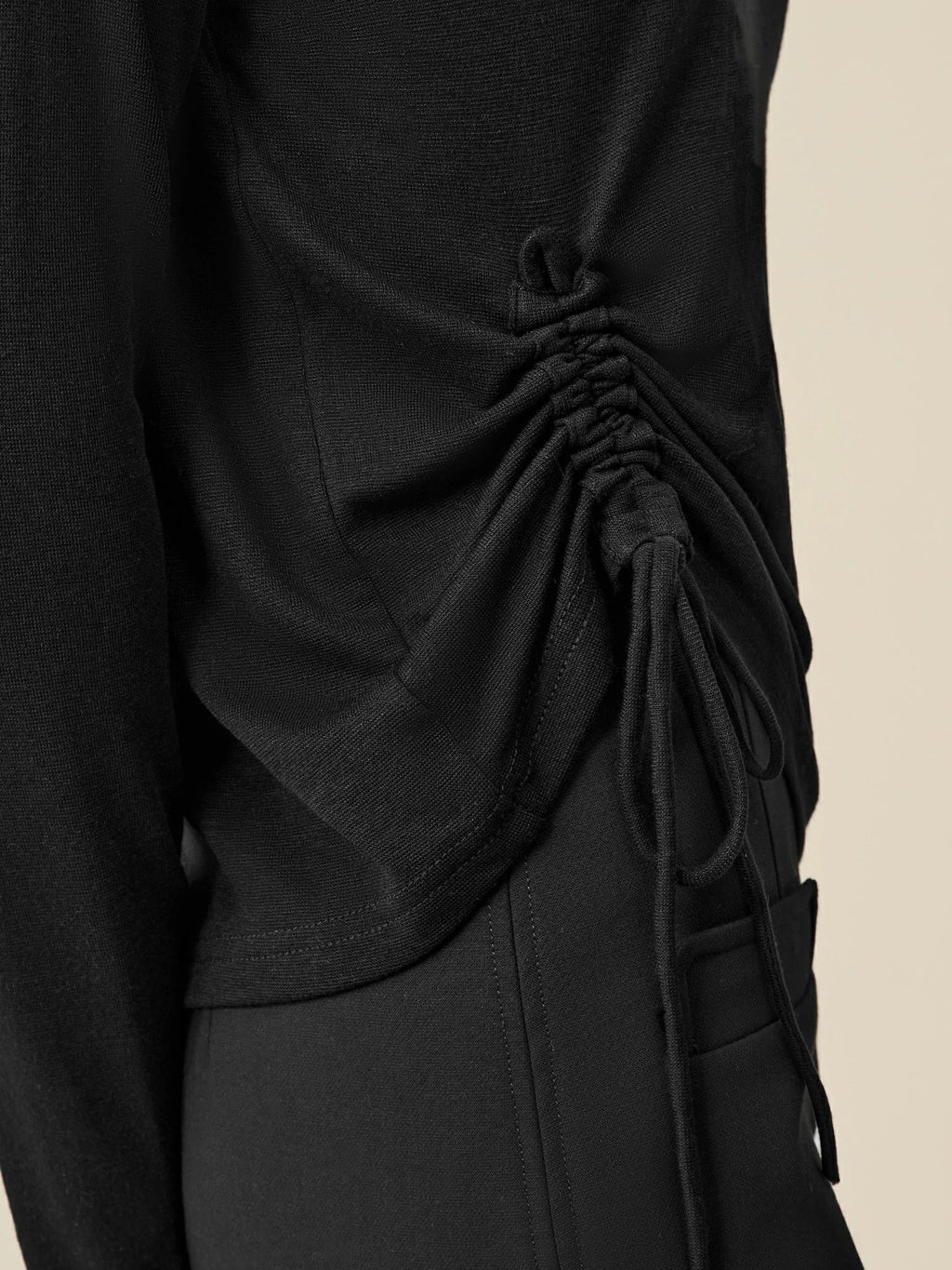 Μπλούζα Με Κορδόνια Από Lyocell Και Μαλλί