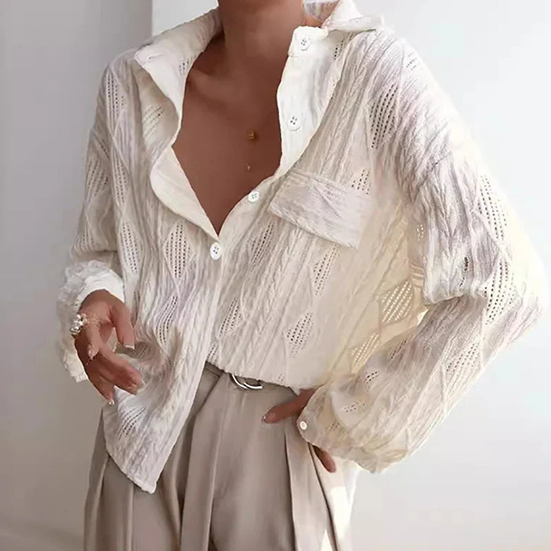 Πουκάμισο Oversize Με Αυτοσχέδιο Σχέδιο