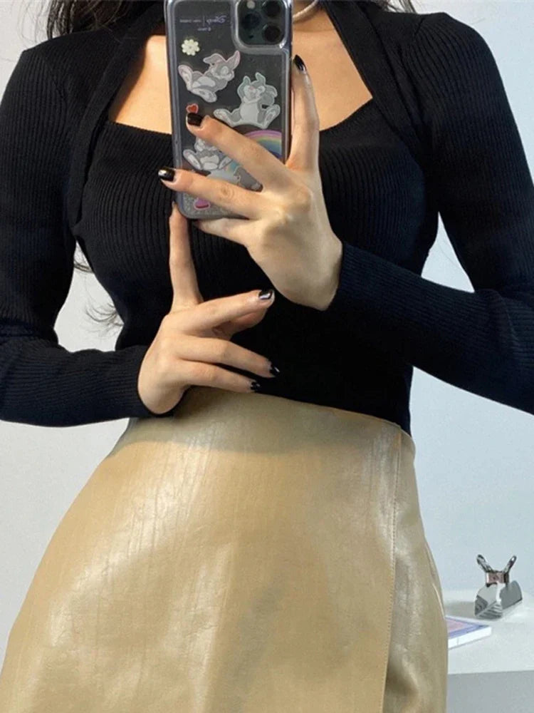 Μπλούζα Με Μπολερό Και Πλεκτό Σχέδιο