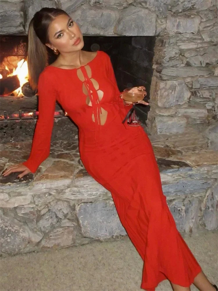 Φόρεμα Με Ισπανικά Μανίκια Και Δέσιμο Στο Στήθος