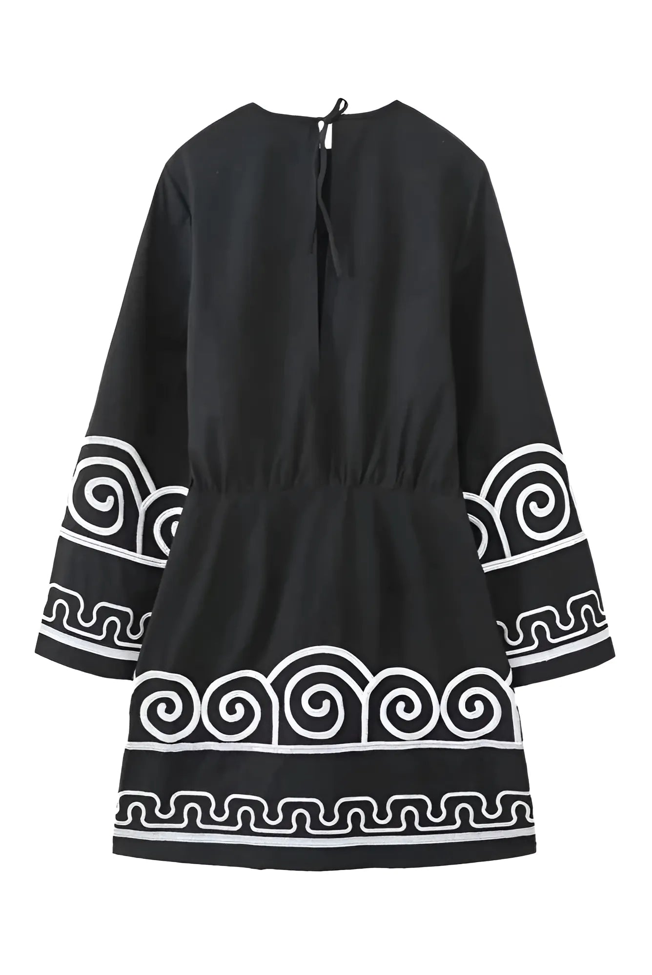 Μίνι Φόρεμα Khloe Με Μακριά Μανίκια Και Έθνικ Σχέδια Στην Πλάτη