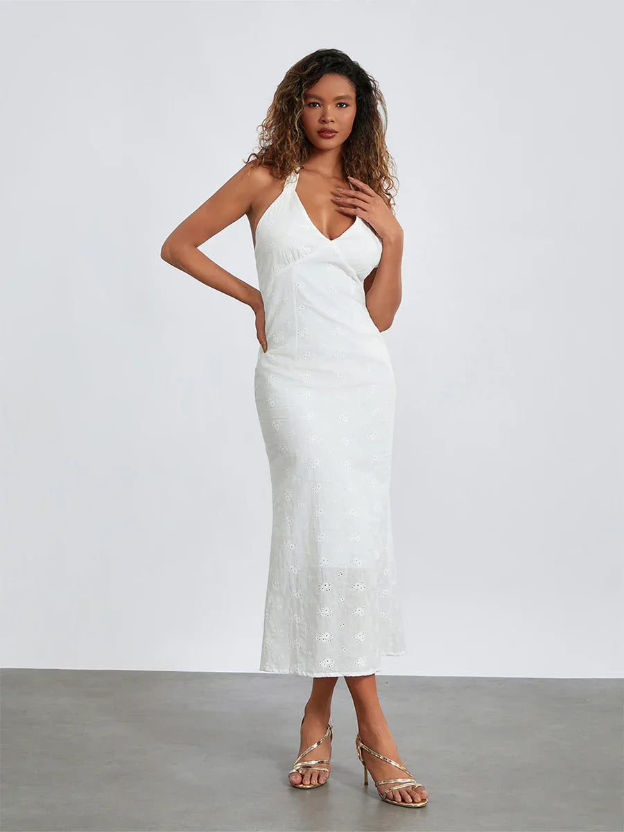 Φόρεμα Με V Λαιμόκοψη Και Σχέδιο Από Ύφασμα