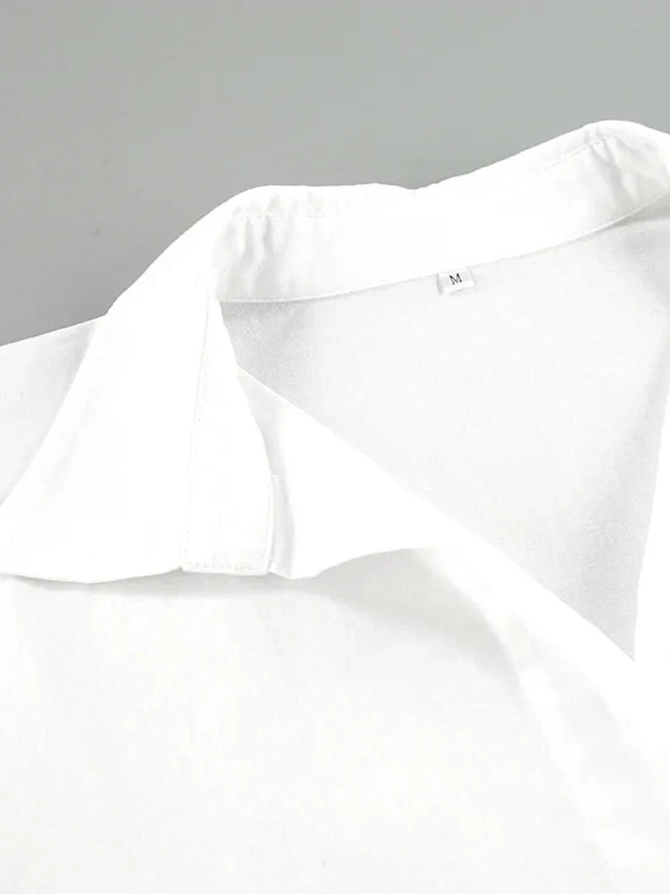 Μπλούζα Με Γιακά Και Δέσιμο Στο Γιακά Με Πλαϊνά Σκισίματα