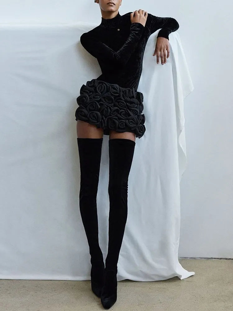 Μίνι Κοντή Φούστα Με Σχέδιο Patchwork Και Λουλούδια