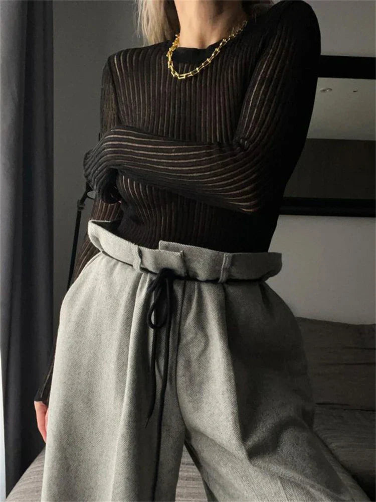 Μακρυμάνικη Διαφανής Μπλούζα