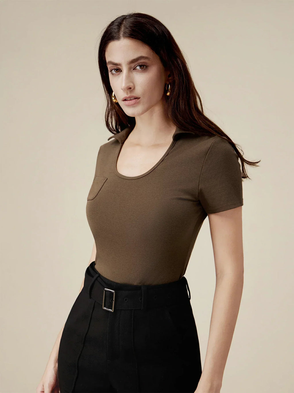 Βαμβακερό Τοπ Με Στενή Εφαρμογή Και Ριμπ Πλέξη