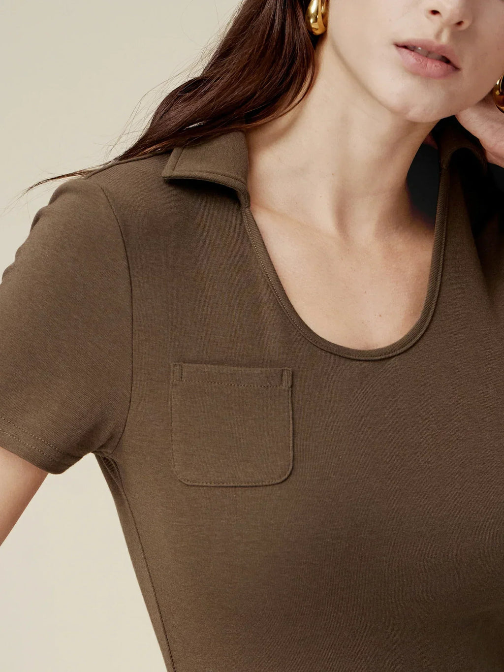 Βαμβακερό Τοπ Με Στενή Εφαρμογή Και Ριμπ Πλέξη