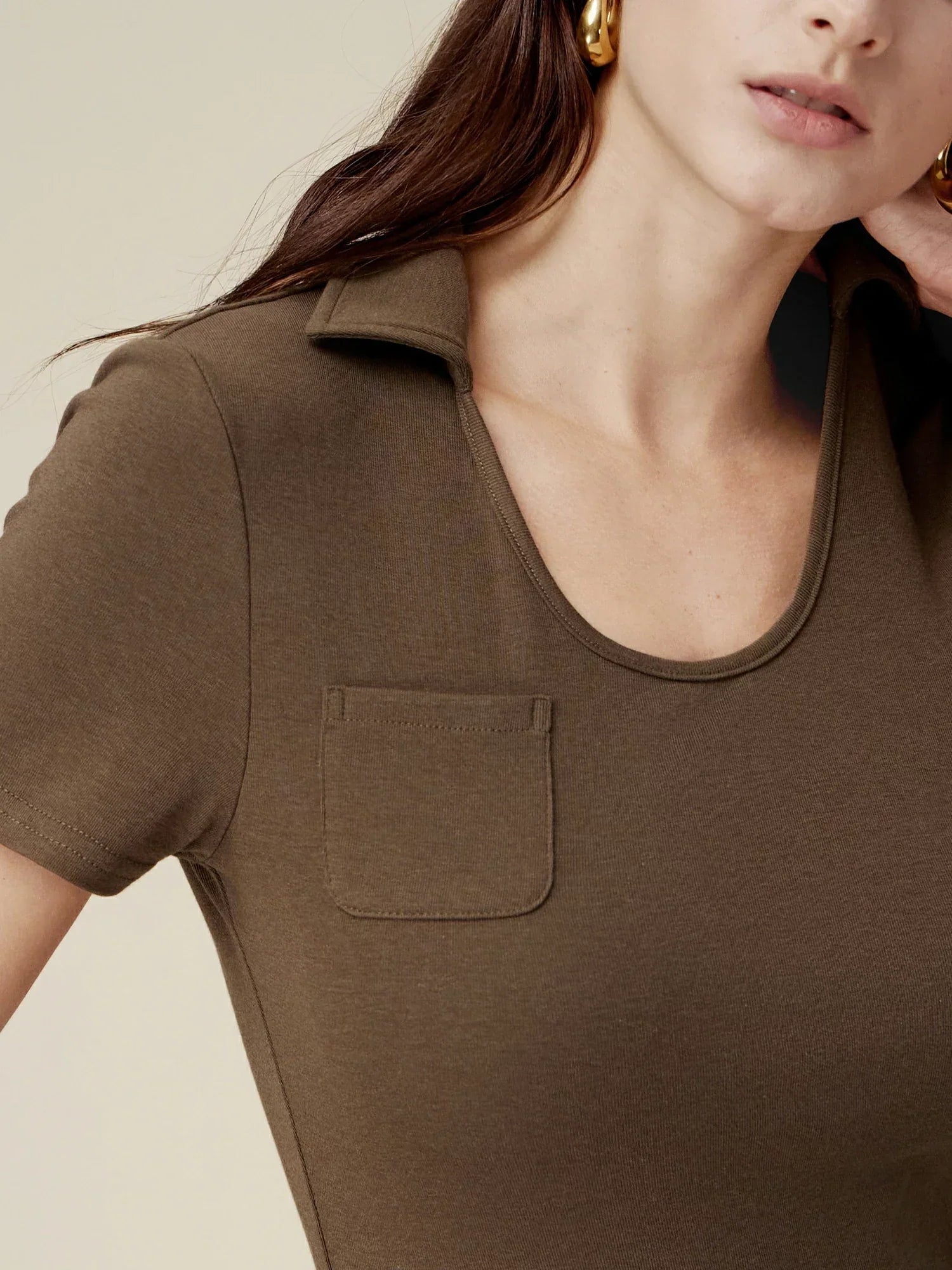 Βαμβακερό Τοπ Με Στενή Εφαρμογή Και Ριμπ Πλέξη