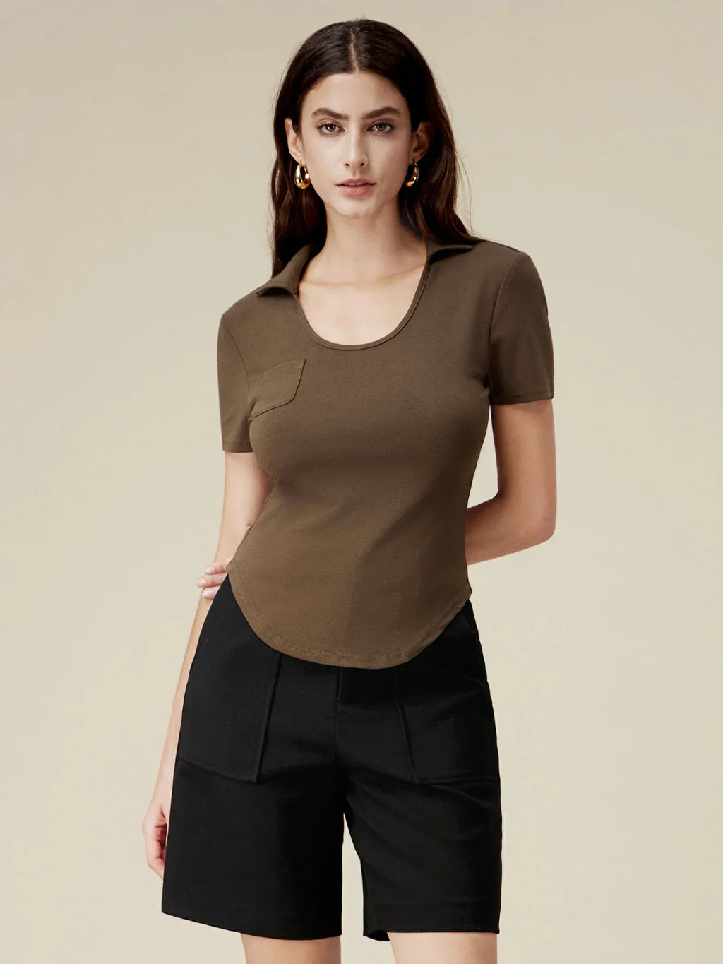 Βαμβακερό Τοπ Με Στενή Εφαρμογή Και Ριμπ Πλέξη