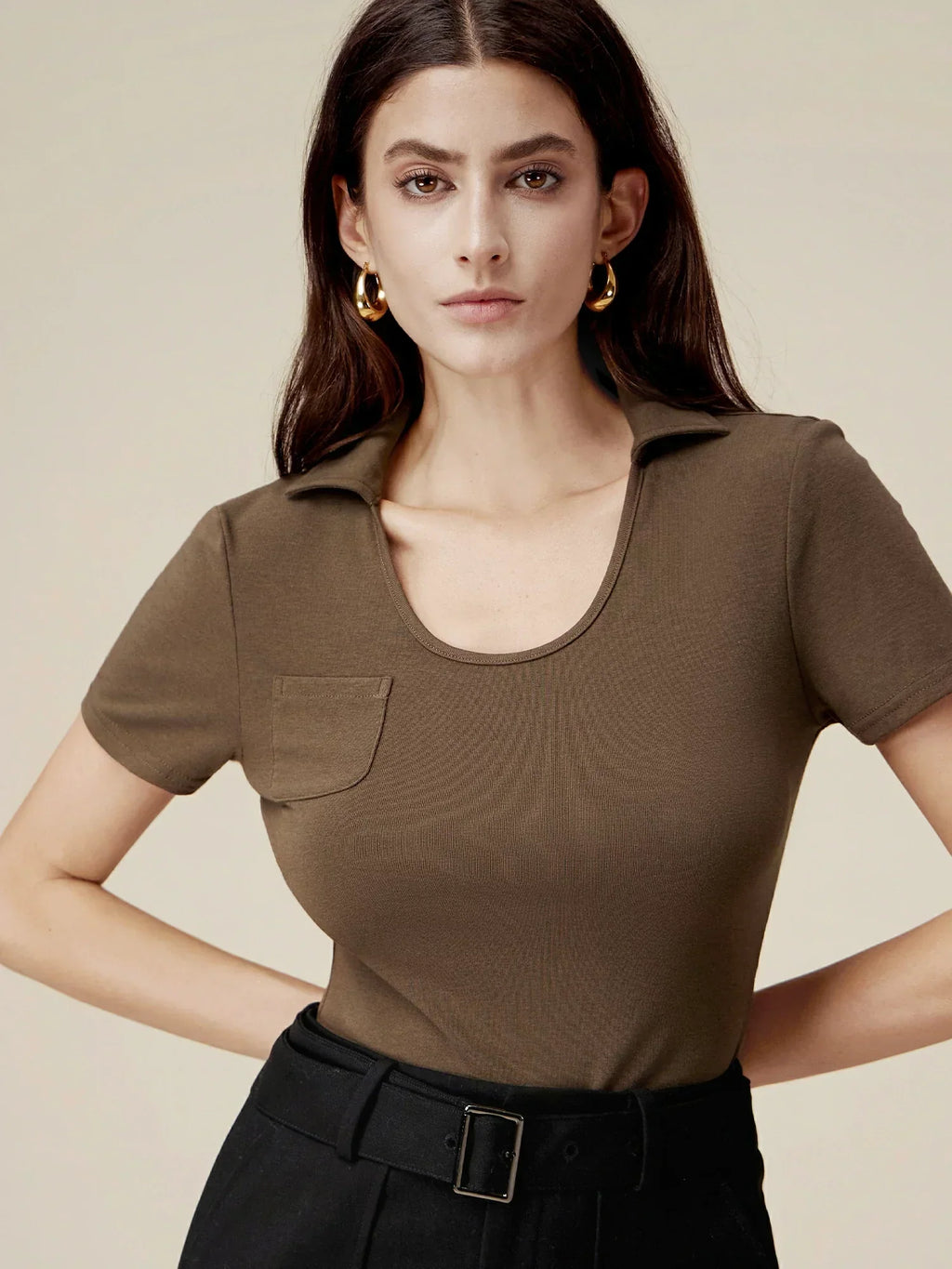 Βαμβακερό Τοπ Με Στενή Εφαρμογή Και Ριμπ Πλέξη