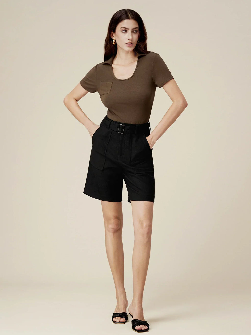 Βαμβακερό Τοπ Με Στενή Εφαρμογή Και Ριμπ Πλέξη