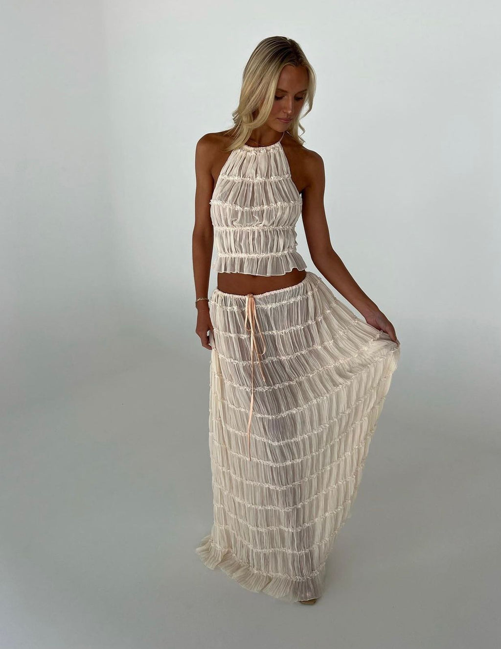 Σετ Φούστας Και Τοπ Με Κορδόνια Monica