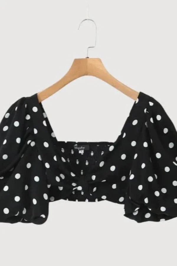 Σετ Τοπ Και Φούστας Με Πουά Από Την Atarrah