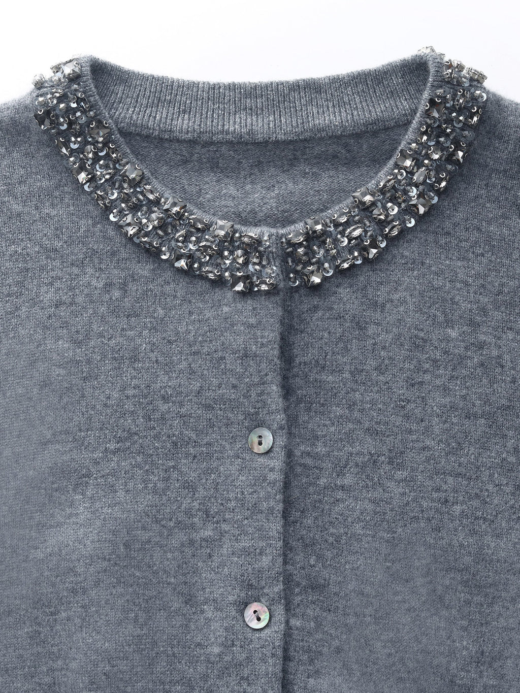 Γυναικείο Ζακέτα Με Στρογγυλή Λαιμόκοψη Και Χάντρες