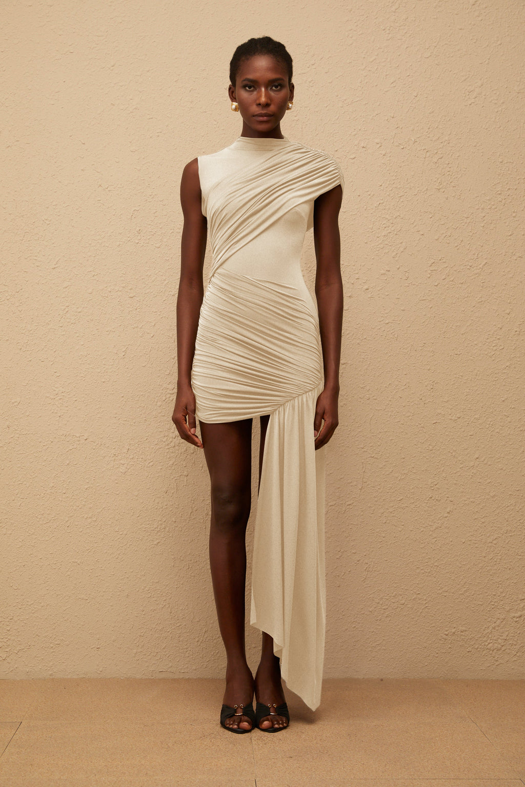 Μίνι Φόρεμα Με Σούρες Από Ασύμμετρο Σχέδιο Fée Neutral