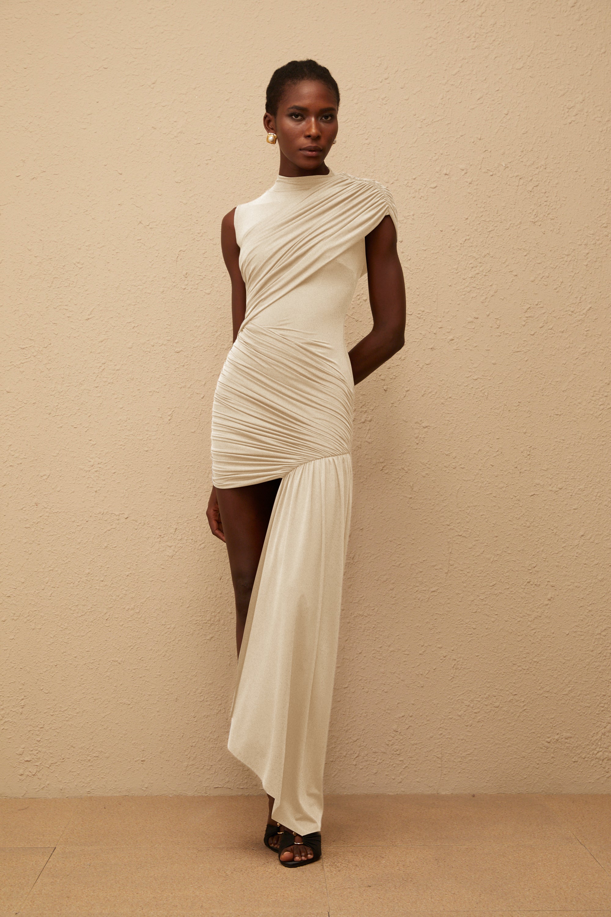 Μίνι Φόρεμα Με Σούρες Από Ασύμμετρο Σχέδιο Fée Neutral