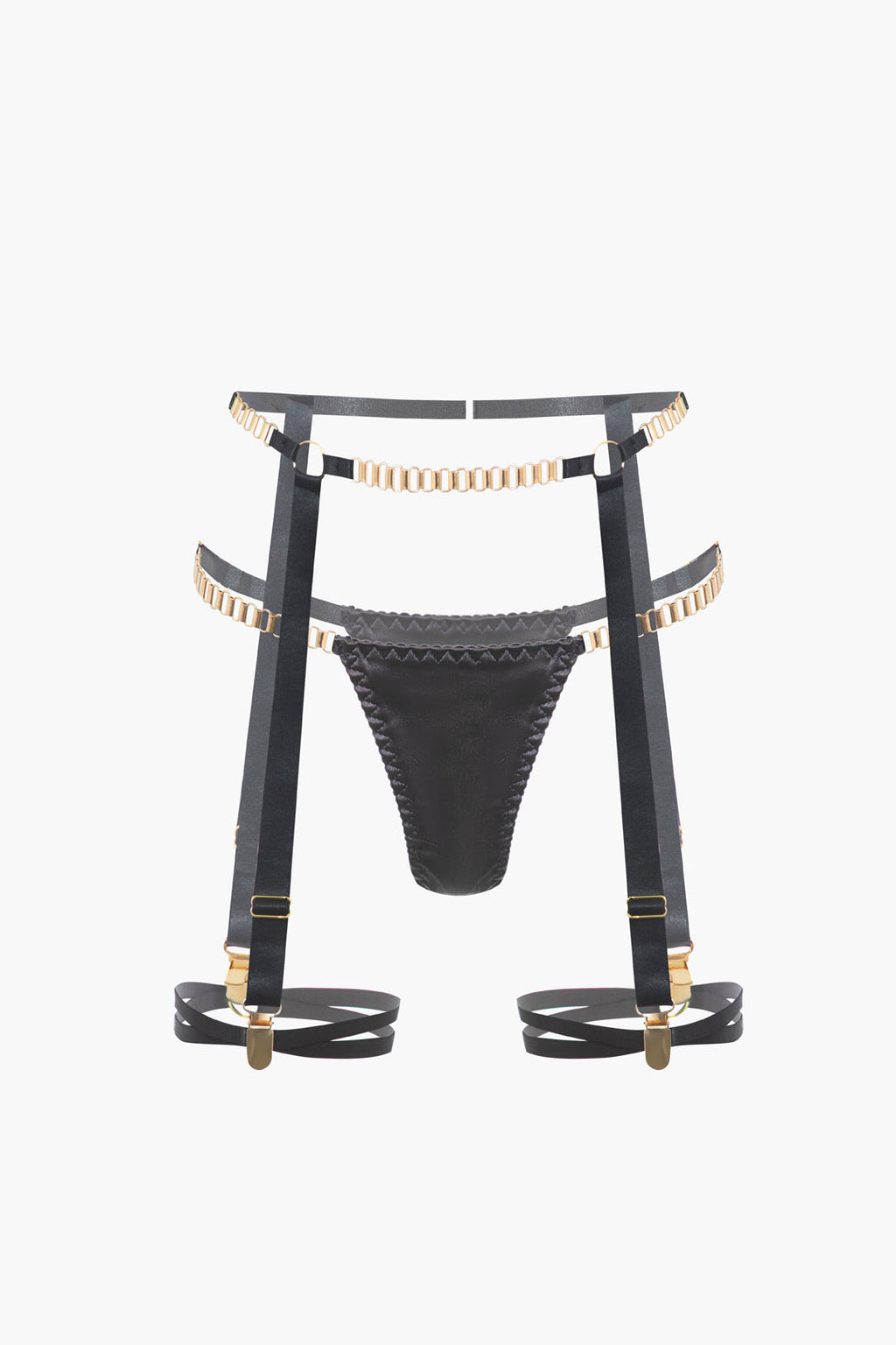 Σετ Εσώρουχων Με Κρεμαστό Μπουστάκι Και Αλυσίδα, Σε Αντίθεση Με Διχτυωτό Υλικό