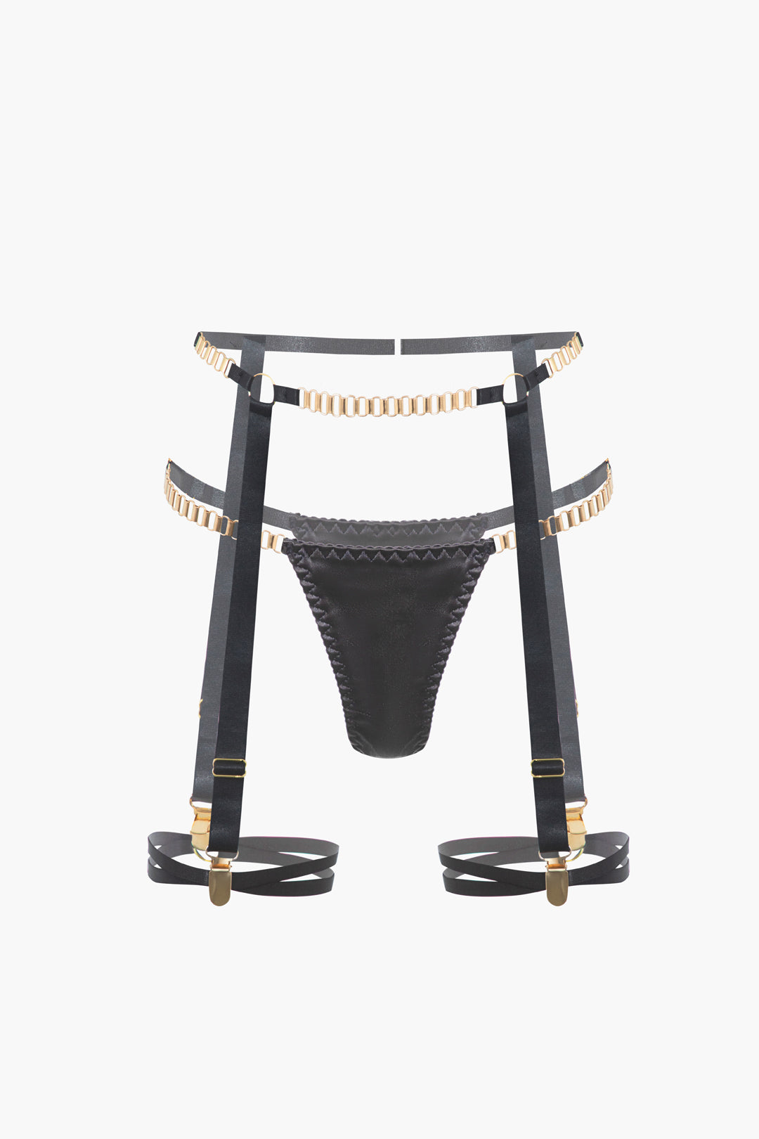 Σετ Εσώρουχων Με Κρεμαστό Μπουστάκι Και Αλυσίδα, Σε Αντίθεση Με Διχτυωτό Υλικό