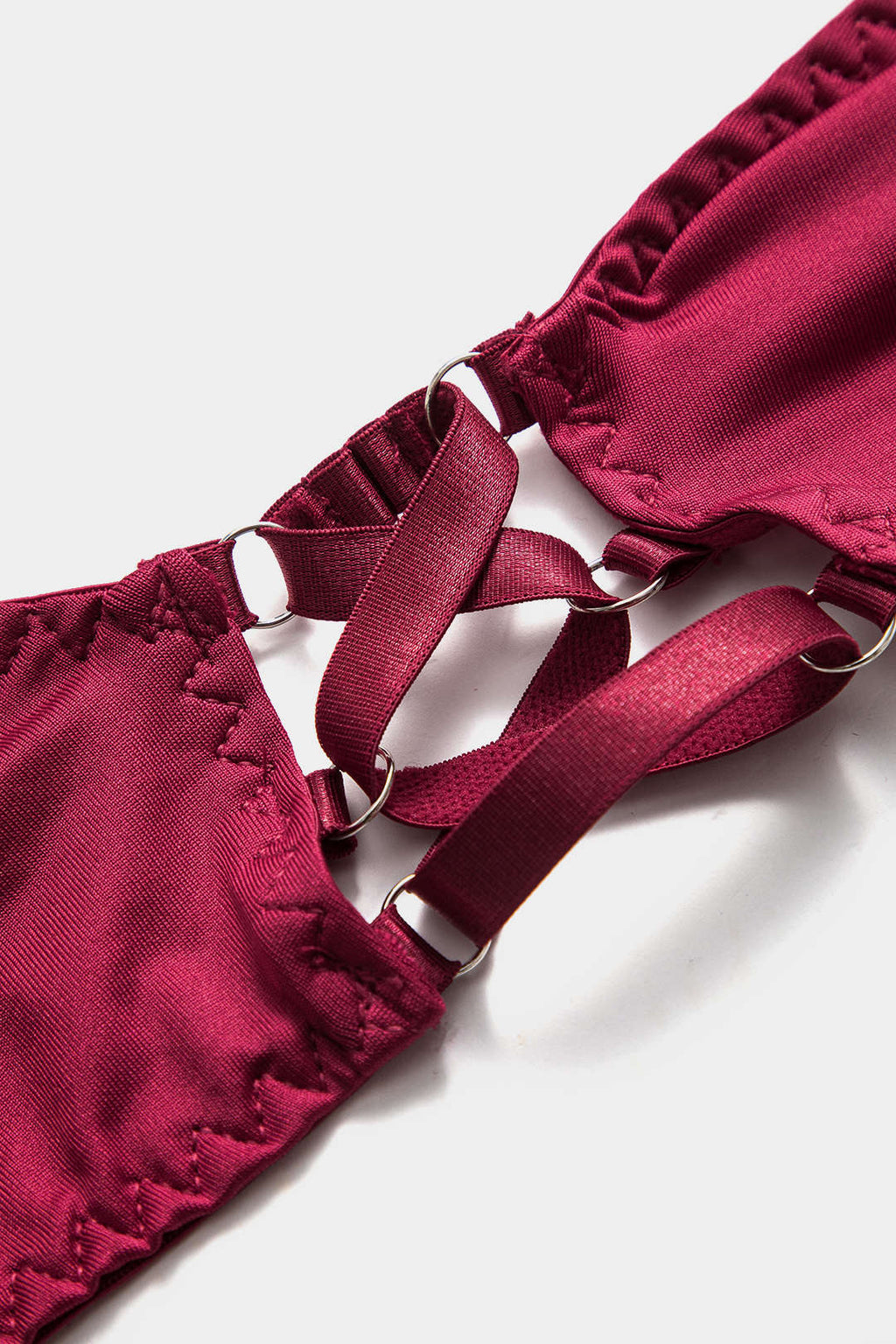 Σετ Εσώρουχων Με Ζαρτιέρες Και Γάντια, Με Τσόκερ Και Κοψίματα Μπροστά